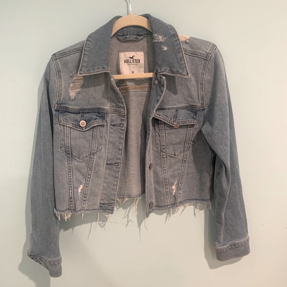 Cropped Ripped Jean Jacket